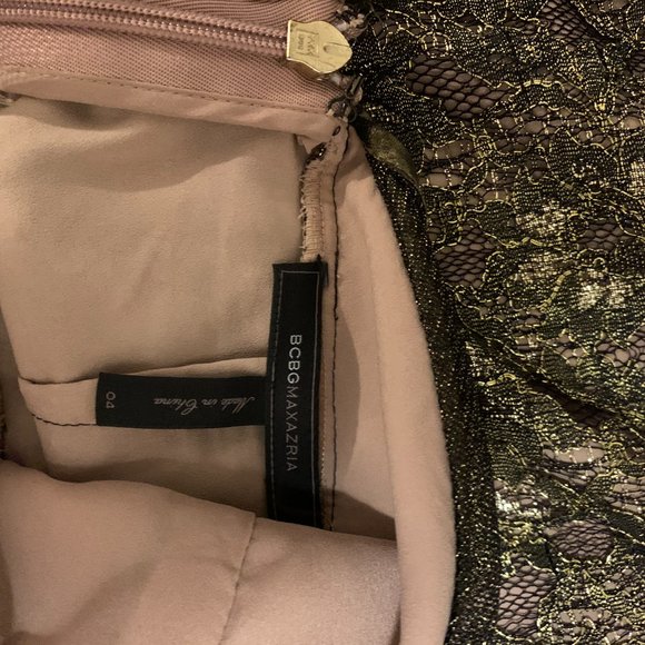 Gold Lace BCBG Cocktail Dress - Picture 5 of 6